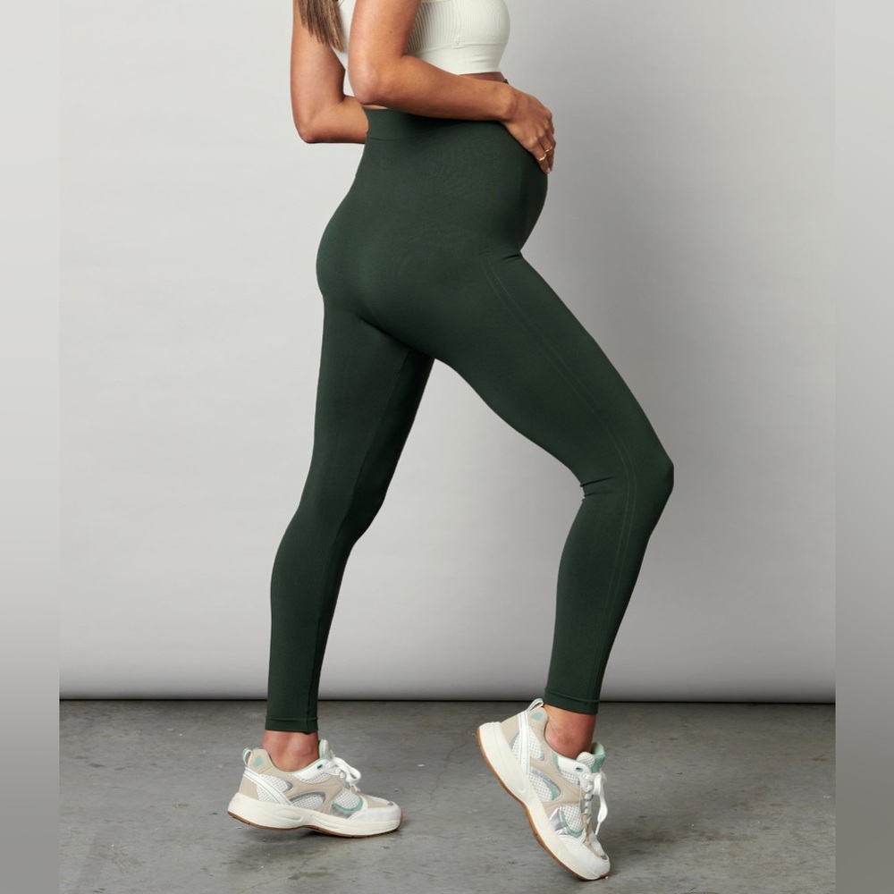 BLANQI Leggings Women’s Medium Everyday Dark Green Maternity Belly Support